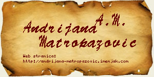Andrijana Matropazović vizit kartica